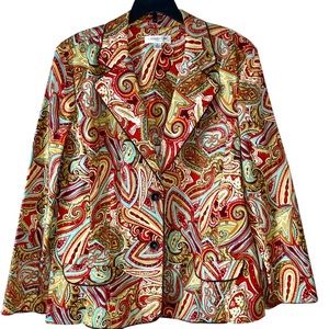 COLDWATER CREEK | Paisley Print Colorful Blazer Size XL